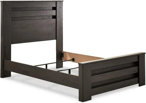 Vista 4 de Signature Design by Ashley Brinxton - Cabecera moderna y contemporánea en paneles, tamaño matrimonial, color carbón