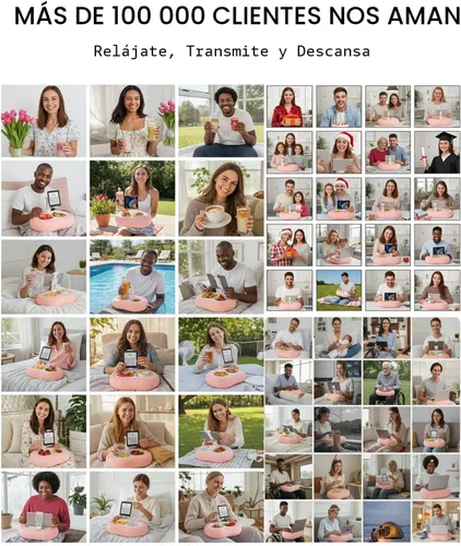 Vista 6 de Soporte de almohada para tableta, compatible con Kindle de 5"-12.9", iPad, teléfono/tableta, Google, Samsung, soporte giratorio de 360°