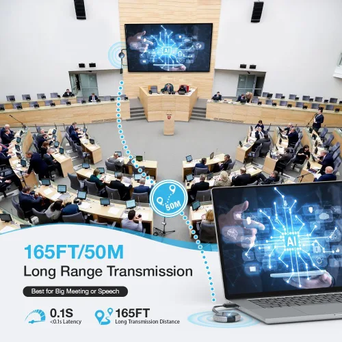 Vista 5 de TIMBOOTECH Transmisor y receptor HDMI inalámbrico 4K, transmisión suave de vídeo/audio 5G HDMI Extensor inalámbrico para portátil, cámara, caja