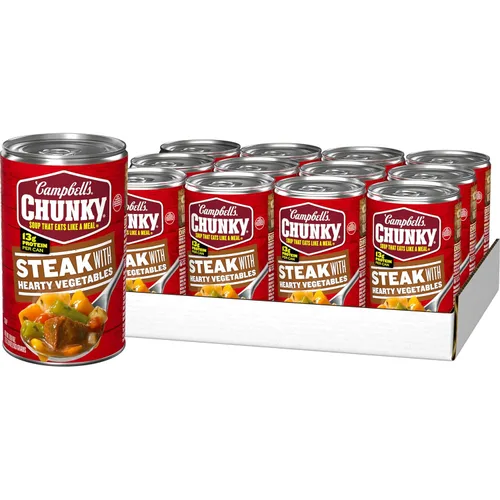 Vista 8 de Campbell’s Chunky - Sopa de filete de solomillo con abundante cantidad de verduras, lata de 18.8 onzas