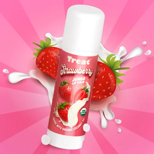 Vista 6 de TREAT BEAUTY Bálsamo labial orgánico de fresa, 0.5 onzas