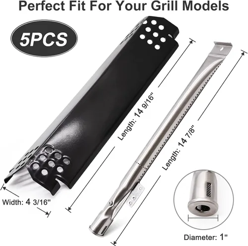 Vista 38 de Criditpid Grill Replacement Parts for Nexgrill 720-0925S, 720-0864, 720-0864M Models. Grill Heat Plates, Burner Tubes and Grill Ignitors for BBQ PRO