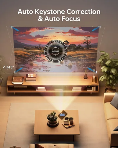 Vista 5 de Proyector de bolsillo ultra mini - Proyector inteligente DLP con WiFi y Bluetooth: batería incorporada/aplicaciones/altavoz, soporte 4K/1080p