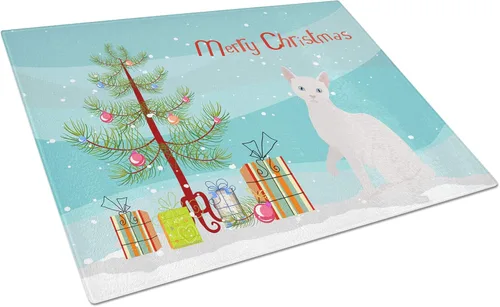 Vista 29 de Caroline's Treasures CK4739LCB Abyssinian Cat Merry Christmas Glass Cutting Board Large Decorative Tempered Glass Kitchen Cutting and Serving Board