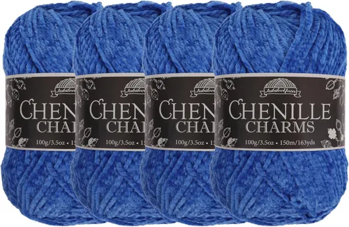 Vista 69 de JubileeYarn - Hilo de chenilla, 3.53 oz/pastel, peso peinado, circonita, terciopelo blanco, 1 pastel