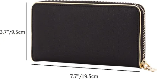 Vista 2 de ZENTEII - Cartera larga de piel auténtica para mujer