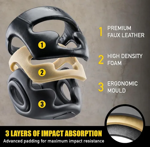 Vista 4 de Elite Sports Mejor Casco de Boxeo, Protector de Cabeza de Seguridad de Entrenamiento y Sparring para MMA, Aprendices de Kickboxing, Muay Thai