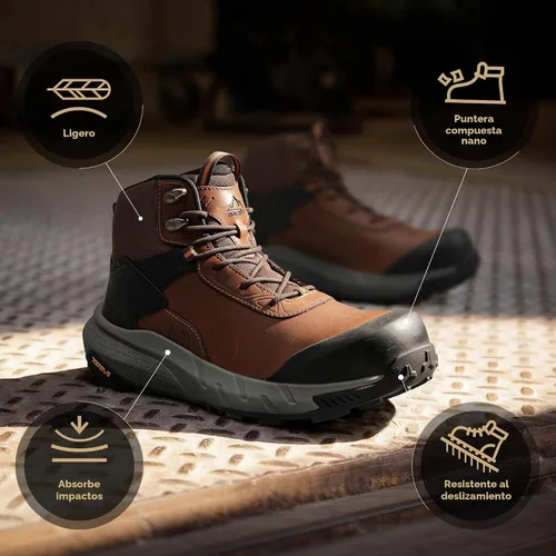 Vista 4 de NORTIV 8 Composite Toe Work Boots for Men Waterproof Marrón