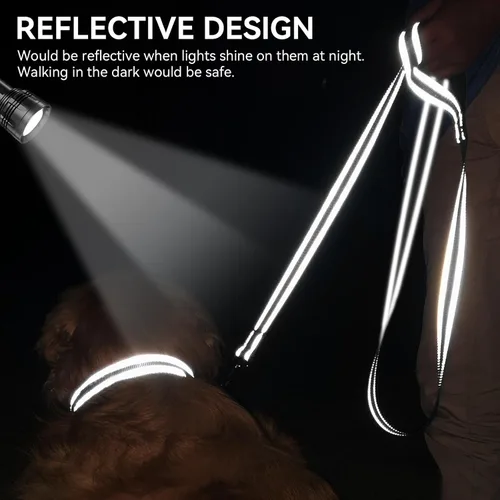 Vista 4 de Joytale - Correa reflectante de doble cara para perro, 6, 5 y 4 pies, resistente de nailon, asa acolchada, para pasear perros pequeños y medianos