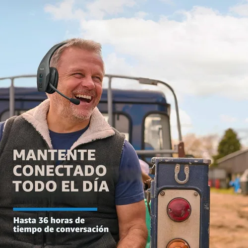 Vista 5 de BlueParrott S650-XT Auriculares Bluetooth inalámbricos 96% de cancelación de ruido, audífonos Trucker sobre la cabeza con micrófono, convertible