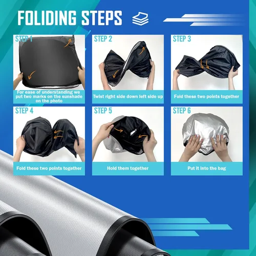 Vista 5 de Parasol para parabrisas, accesorios para parabrisas delantero, protector solar personalizado, diseño de doble capa