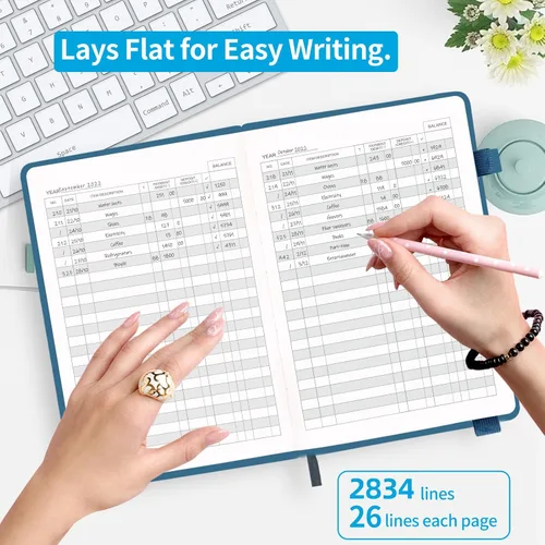 Vista 2 de Registros de cheques para chequera personal, registro Blugool de cheques con registros de cheques y transacciones, libro de registro de contabilidad