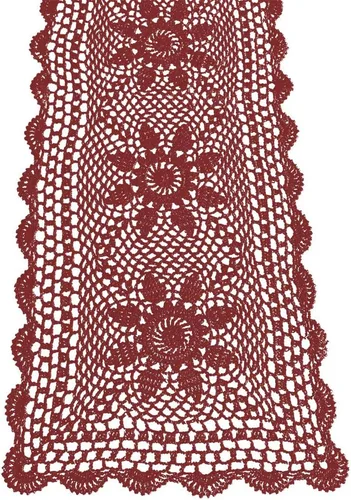 Vista 11 de KEPSWET Camino de mesa rectangular de encaje de ganchillo hecho a mano con girasol de algodón para decoración de mesa auxiliar
