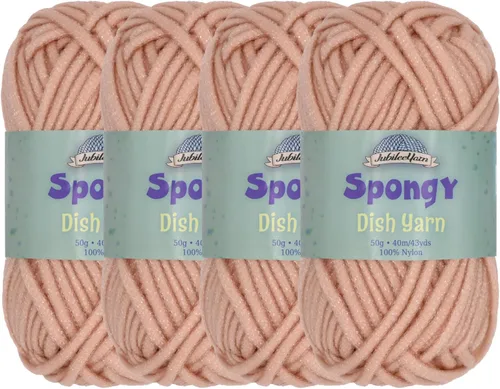 Vista 14 de JubileeYarn Hilo esponjoso para platos - 50 g/madeja de nylon grueso - paño de cocina - negro - 4 madejas