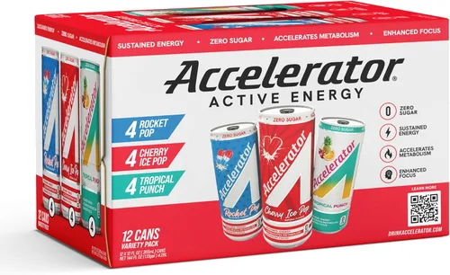 Vista 33 de Accelerator Bebida energética sin azúcar, lata de helado de cereza de 12 onzas (paquete de 12), bebidas energéticas sin azúcar con energía sostenida