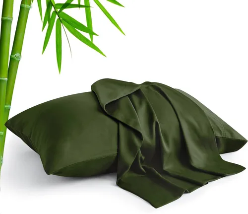 Vista 152 de BEDELITE - Juego de 2 fundas de almohada con solapa, tamaño estándar, rayón de bambú, frescas, suaves y transpirables, para personas calurosas