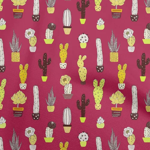 Vista 8 de oneOone Cotton Flex Black Fabric Cactus Quilting Supplies Print Sewing Fabric by The Yard 40 Inch Wide-9C