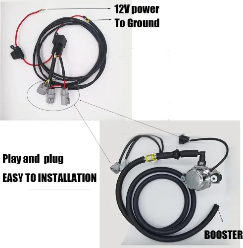 Vista 7 de TMaster Kit de bomba de vacío para servofreno de 12V - "Plug and Play" con kit de instalación, bomba de vacío eléctrica silenciosa de alto