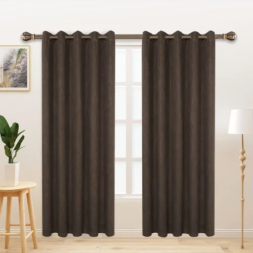 Vista 7 de LORDTEX Cortinas opacas texturizadas con aspecto de lino con forro aislante térmico, cortinas de ventana gruesas y pesadas con ojales para Azul