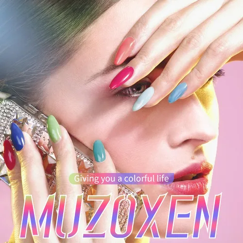 Vista 6 de Uñas postizas a presión de punta francesa, uñas postizas medianas, uñas postizas elegantes, uñas acrílicas nude, uñas artificiales brillantes