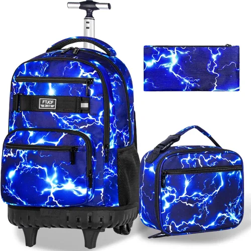 Mochila con ruedas para mujeres y hombres, bolsa de libros con ruedas para adultos con lonchera para niñas y niños.