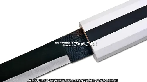 Vista 5 de Acero inoxidable Metal Sasuke Uchiha Espada de Kusanagi Shirasaya Anime Katana Samurai Animación Cosplay, Blanco, Mediana