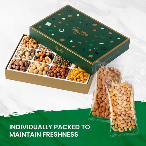Vista 5 de NUTS U.S. - Caja de regalo navideña 12 variedades (bueno, 12 variedades-grande)