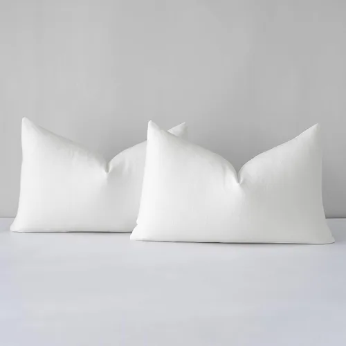 Vista 34 de Mixhug Juego de 2 fundas de almohada decorativas de lino para sofá y cama, cojín lumbar, color beige, 12 x 20 pulgadas