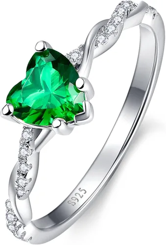 Vista 18 de Yaresul Anillo de promesa de corazón de 1.25 quilates para mujer, anillos Plata de ley 925 de zafiro creado