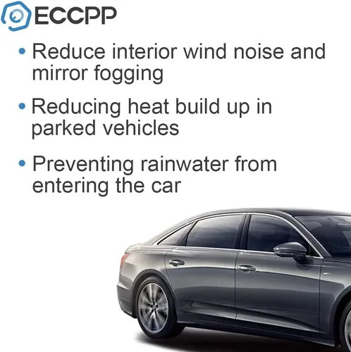 Vista 2 de ECCPP Ventvisor - Deflector de ventana lateral, 4 piezas con cinta adhesiva en el exterior, protección contra la lluvia y el sol, pantalla