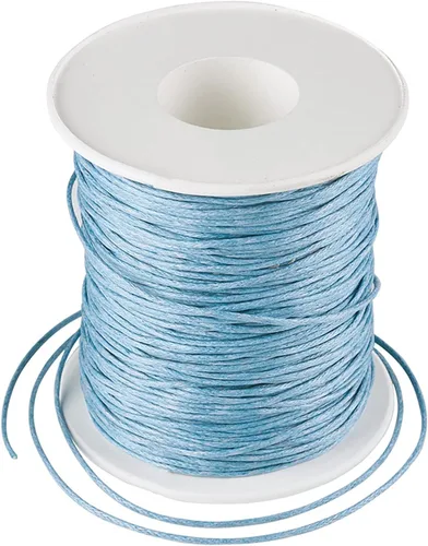 Vista 29 de Cordón de algodón encerado aguamarina de 100 yardas, hilo trenzado para cuentas de cordón de pulsera, collar de alambre de 0.039 pulgadas