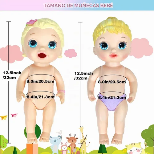 Vista 3 de WONDOLL Muñeca bebé viva de 12 pulgadas - Ropa y accesorios - 10 conjuntos de ropa para muñecas de 10-12 pulgadas, vestidos y accesorios para muñeca