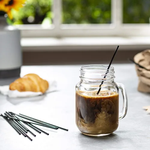 Vista 3 de Comfy Package [7 pulgadas, caja de 10,000] agitadores de bebidas de café negro y pajitas de cóctel, palitos desechables de plástico para bebidas