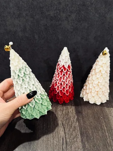 Vista 3 de Christmas Tree Candle Set - Shaped Pine Tree Candle - Christmas Eve Candles - New Years Candles - Aesthetic Christmas Decor - Winter Decor
