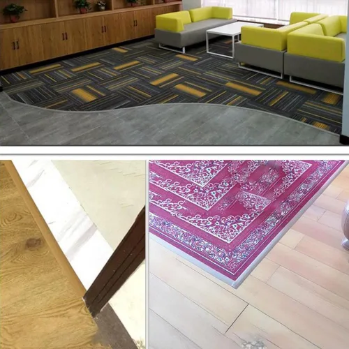 Vista 2 de KADEUX Tira de transición autoadhesiva para bordes de piso, tira de transición de piso de alfombra a azulejos, reductor de umbral de tira divisora