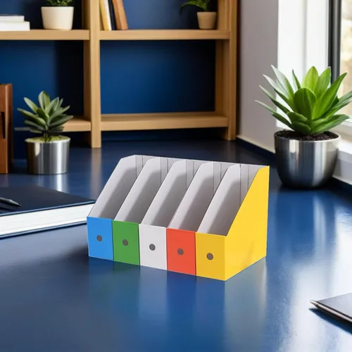 Vista 6 de Alipis Student File Organizer Rack with Classified Storage Compartments Desktop Document Holder for Office and Study Paper Book Stand with Note