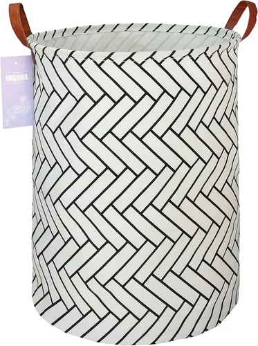 Vista 9 de Cesta de lavandería grande de tela de lona ligera, cesta de almacenamiento para juguetes, ropa sucia plegable, impermeable, para dormitorios