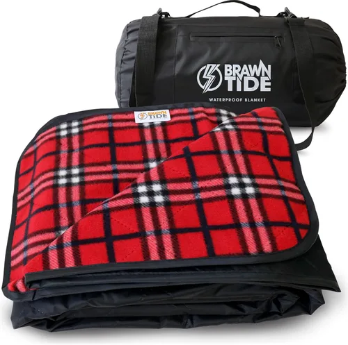 Vista 10 de BRAWNTIDE Manta grande impermeable para exteriores, forro polar extragrueso, cálida, resistente al viento, a prueba de arena, acolchada, 82 x 55