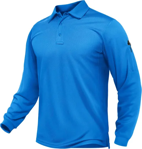 Vista 19 de TACVASEN - Camisas polo de manga larga para hombre de secado rápido, tácticas, para golf, con cuello, ligeras, transpirables, que absorben