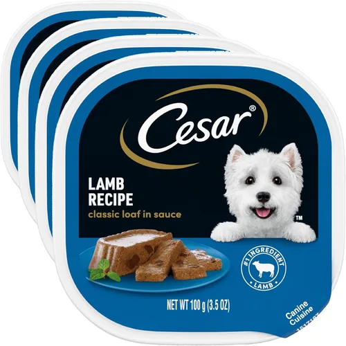 Vista 10 de Cesar Wet Dog Food Classic - Pan en salsa con sabor a pollo a la parrilla, 3.5 onzas, bandeja fácil de despegar