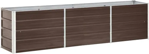 Vista 18 de vidaXL Jardín elevado de acero galvanizado, maceta de jardín rectangular para flores y macetas, cama de flores elevada sin fondo, resistente a