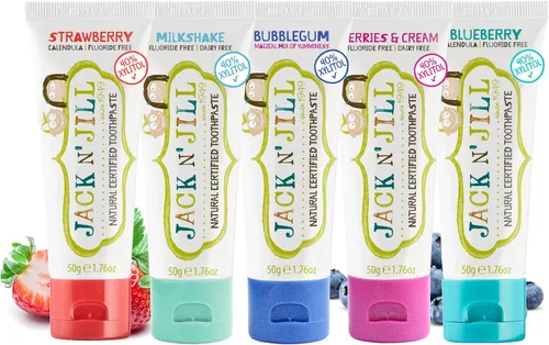 Vista 8 de Jack N' Jill Pasta de dientes natural para niños pequeños, pasta de dientes de entrenamiento sin flúor para niños pequeños de 1 a 3 años, 40%
