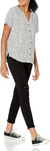 Vista 4 de Tienda Essentials - Blusa tejida de manga corta para mujer