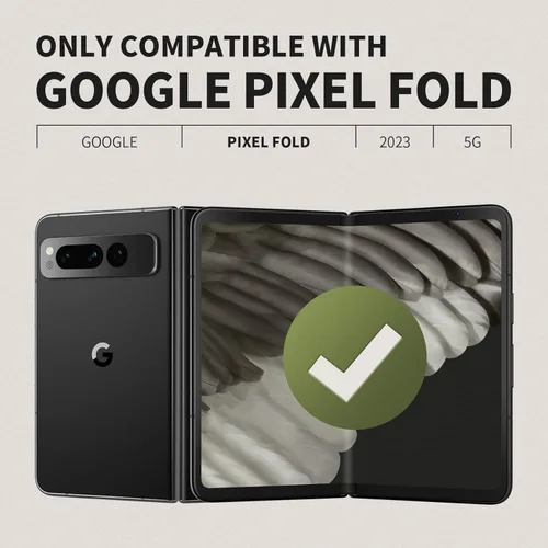 Vista 2 de Tongate Funda plegable para Google Pixel (2023), protector de pantalla integrado protección de bisagra Funda resistente de grado militar de doble