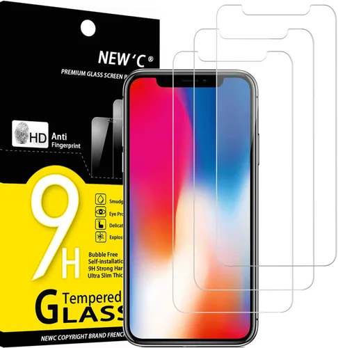 Vista 13 de NEW'C Paquete de 3 protectores de pantalla diseñados para iPhone 14, iPhone 13, iPhone 13 Pro (6.1 pulgadas), protección de vidrio templado