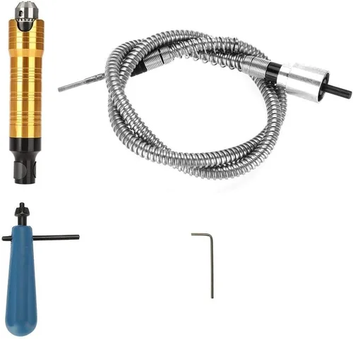 Herramienta giratoria de eje flexible de 0.236 in con mango de portabrocas de 0.020-0.256 in, apto para taladro eléctrico herramienta de amoladora