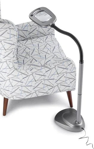 Vista 3 de LIGHT IT! By Fulcrum, 20072-401 MultiFlex LED Floor Magnifier Lamp, Silver, Single pack