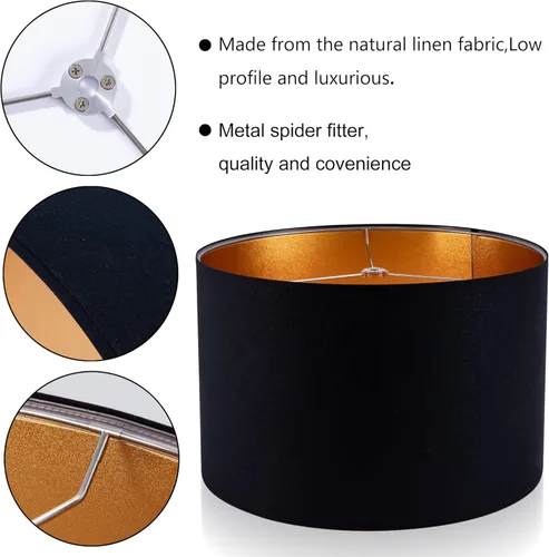 Vista 3 de Wellmet Requiere ensamblaje de pantalla de lámpara de 18"x18"x12" para lámpara de mesa, lámpara de cabecera, lámpara de pie, pantalla de lámpara