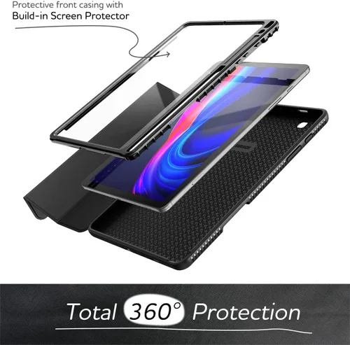 Vista 2 de SURITCH Funda de cuero para Samsung Galaxy Tab S6 Lite de 10.4 pulgadas 2024/2022/2020, protector de pantalla integrado, ajuste delgado, cubierta