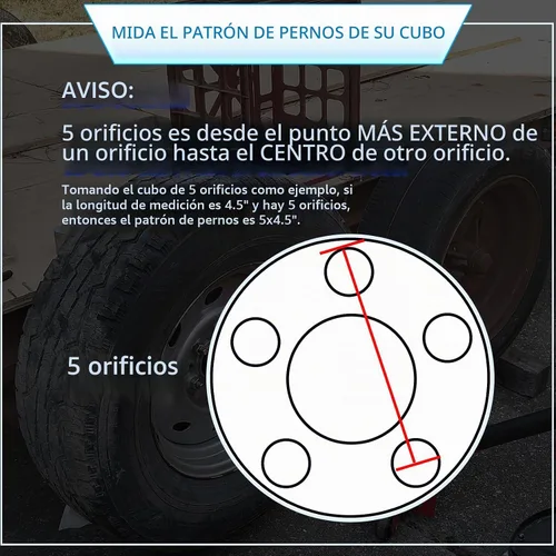 Vista 4 de Kit de Cubos de Remolque 5 Tuercas 4.5 para 2000 Lb 5x4.5 Kit de Eje de Remolque Compatible con Husillo Recto de 1" y 1-1/16" 1 Juego